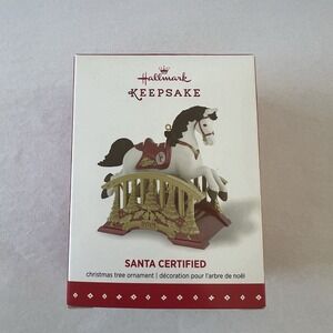 2015 Hallmark HERITAGE ROCKING HORSE Ornament SANTA CERTIFIED #3 Heirloom NIB